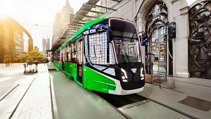 УКВЗ выпускает новый самый короткий в своем классе трехсекционный низкопольный трамвайный вагон «Кастор» после перерыва в 3 года